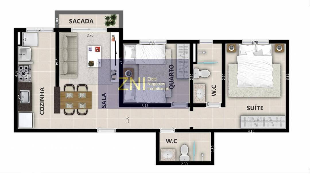 Apartamento à venda com 2 quartos, 59m² - Foto 11